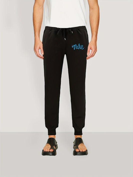Men's Personality Print Casual Trousers Drawstring Elastic Pants