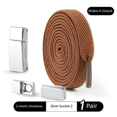 Magnetic Buckle No Tie Shoe Laces Stretch Elastic Flat Laces