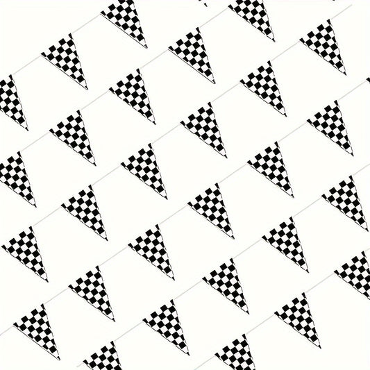 Racing Birthday Decorations Set - Square Flag Banner for Racing Party Supplies