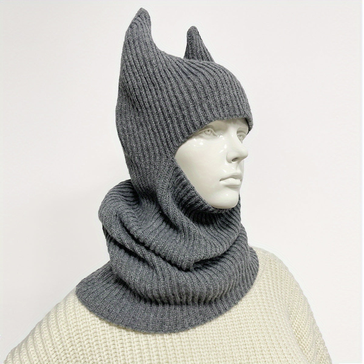 Unisex Rabbit Ear Hat Knitted Woolen Hat 3D Animal