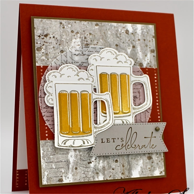 Wine Bottle Metal Cutting Dies and Stamps Set