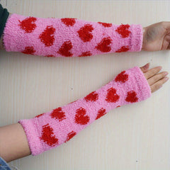 Velvet Thicken Arm Sleeve Warm Fingerless Sleeves For Women