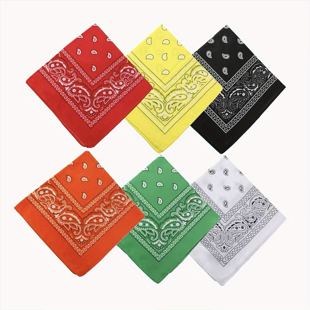 Paisley Printed Square Scarf Unisex Street Hip-hop Style Headband Sweat Absorb