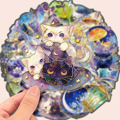 30pcs Transparent Witchcraft Crystal Stickers for DIY Crafts Laptop Guitar