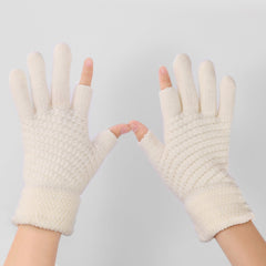 Knitted Fingerless Gloves Couple Wool Gloves