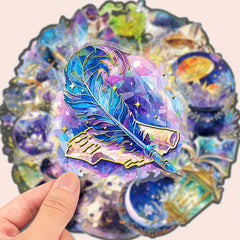 30pcs Transparent Witchcraft Crystal Stickers for DIY Crafts Laptop Guitar
