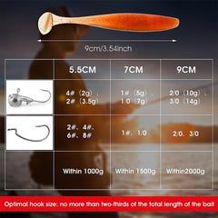 50pcs Soft Lures Fishing Swimbaits Paddle Plastic Tail Bait Trout Salmon Redfish