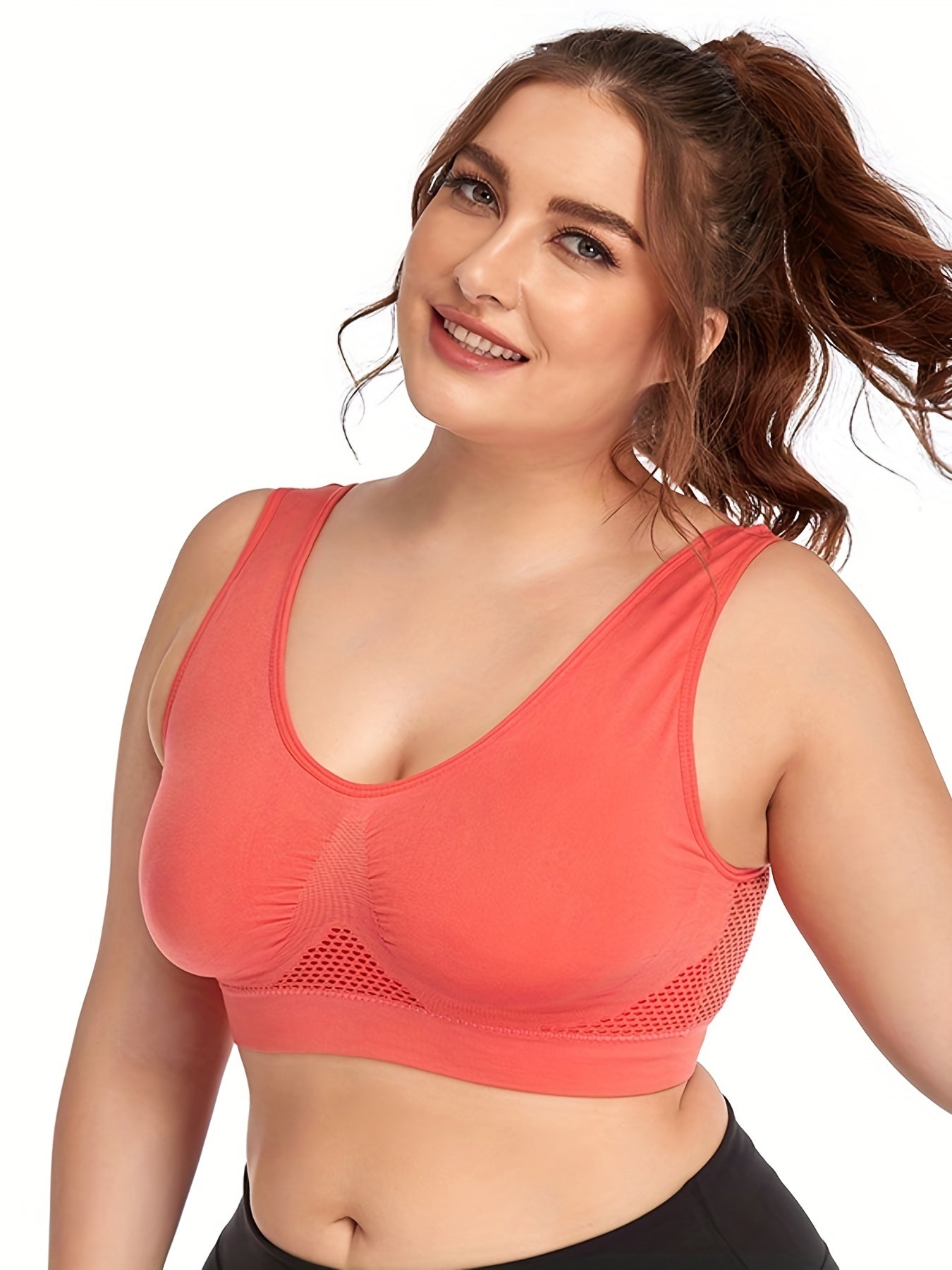 3 Pack Sporty Bra Set Plus Size Women's Eyelet Supportive Bra