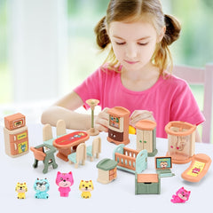Cat Care Center Playset with Life-like Kittens