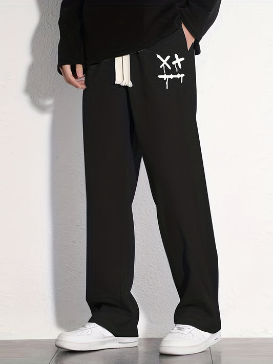 Men's Grimace Pattern Joggers Casual Loose Fit Stretch Waist Pants