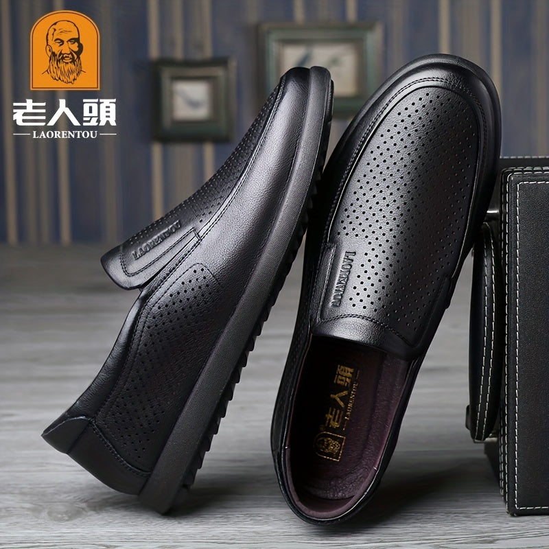Men's Leather Slip On Shoes for Daily Walking