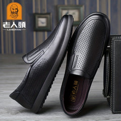 Men's Leather Slip On Shoes for Daily Walking