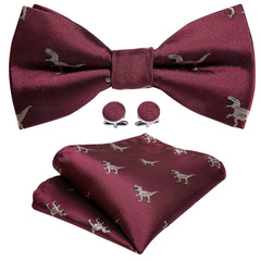 Barry Wang Mens Pre Tied Bow Tie Hanky Cufflinks Set
