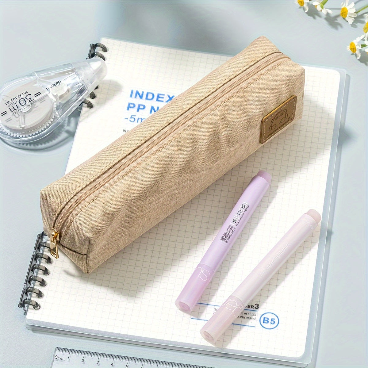 Bear Pencil Bag Canvas Solid Pencil Ballpoint Pen Storage Bag