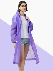 Reusable Rain Poncho for Adults with Hood