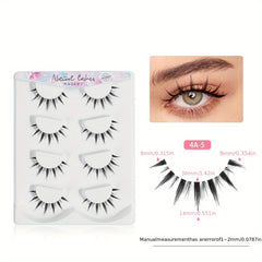 4 Pairs 3D Fiber Faux Mink Lashes C Curling Thick False Eyelashes