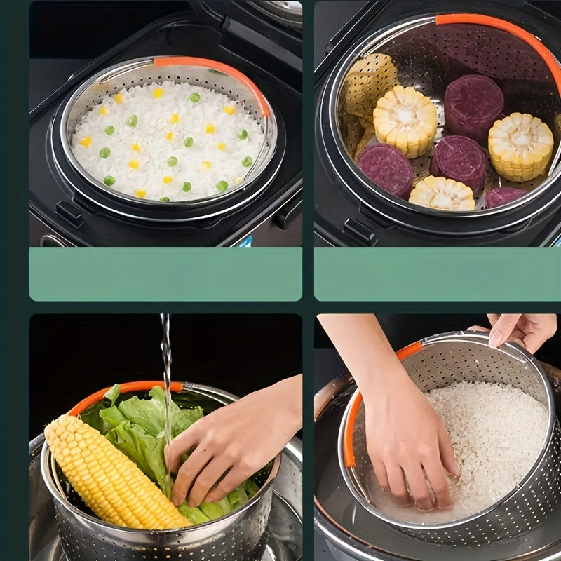 1pc Stainless Steel Steamer Basket Insert 18.01cmx12.01cm