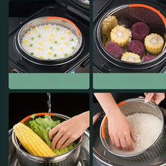 1pc Stainless Steel Steamer Basket Insert 18.01cmx12.01cm