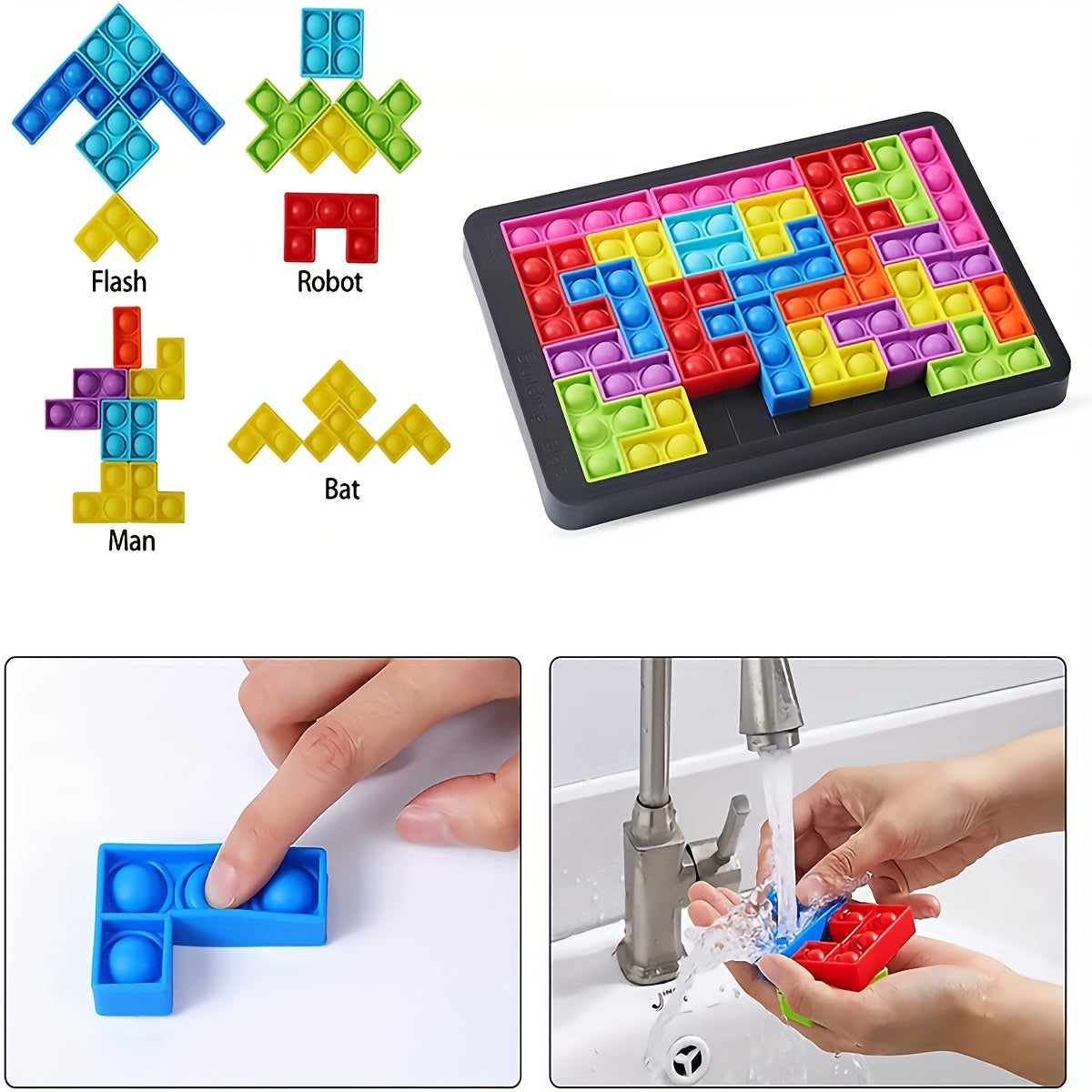 Silicone Puzzle Building Blocks - Educational Toy for Parent-Youngsters Bonding