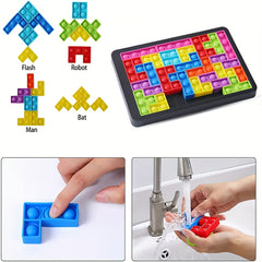 Silicone Puzzle Building Blocks - Educational Toy for Parent-Youngsters Bonding