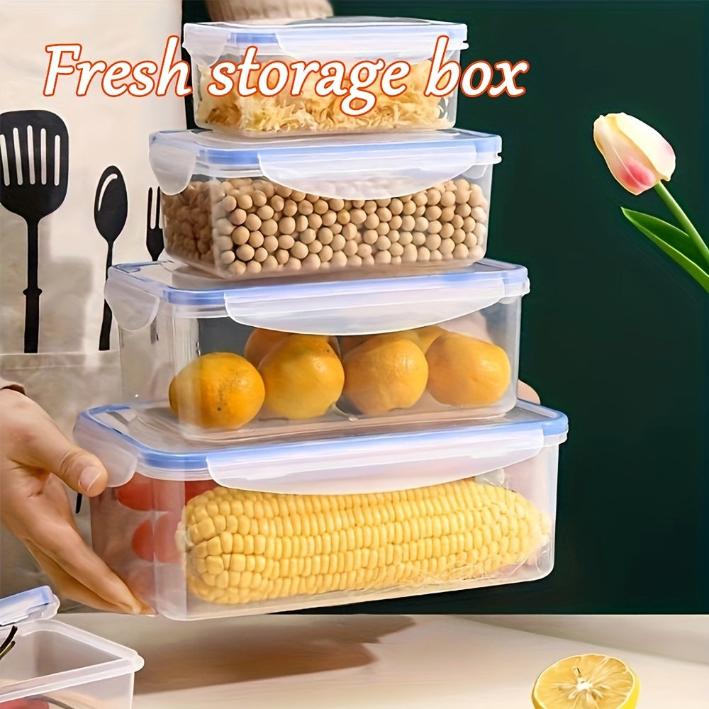 4pcs Travel Refrigerator Fresh keeping Microwavable Lunch Box Set