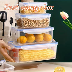 4pcs Travel Refrigerator Fresh keeping Microwavable Lunch Box Set
