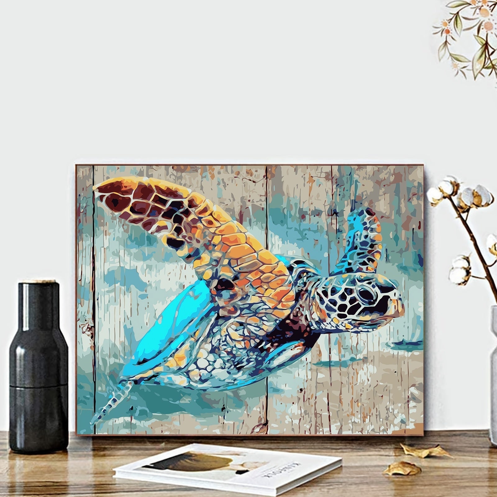 DIY Sea Turtle Paint By Number Kit On Canvas