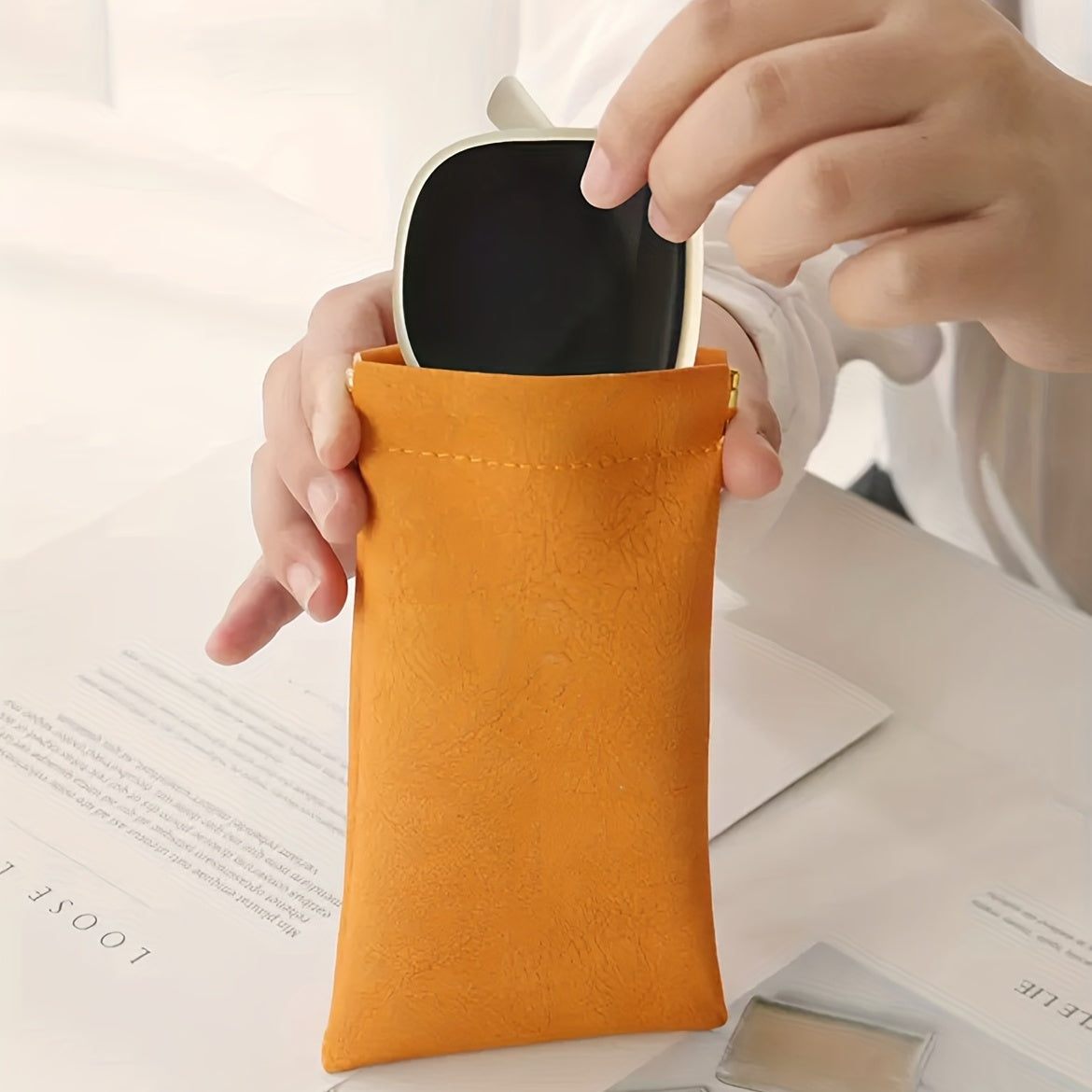 Portable Glasses Storage Bag PU Leather Protection Box