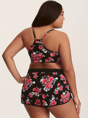  Rose & Skull Bra & Shorts Swimsuit Set