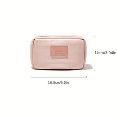 PU Leather Makeup Bag Small Travel Cosmetic Bag Open Flat