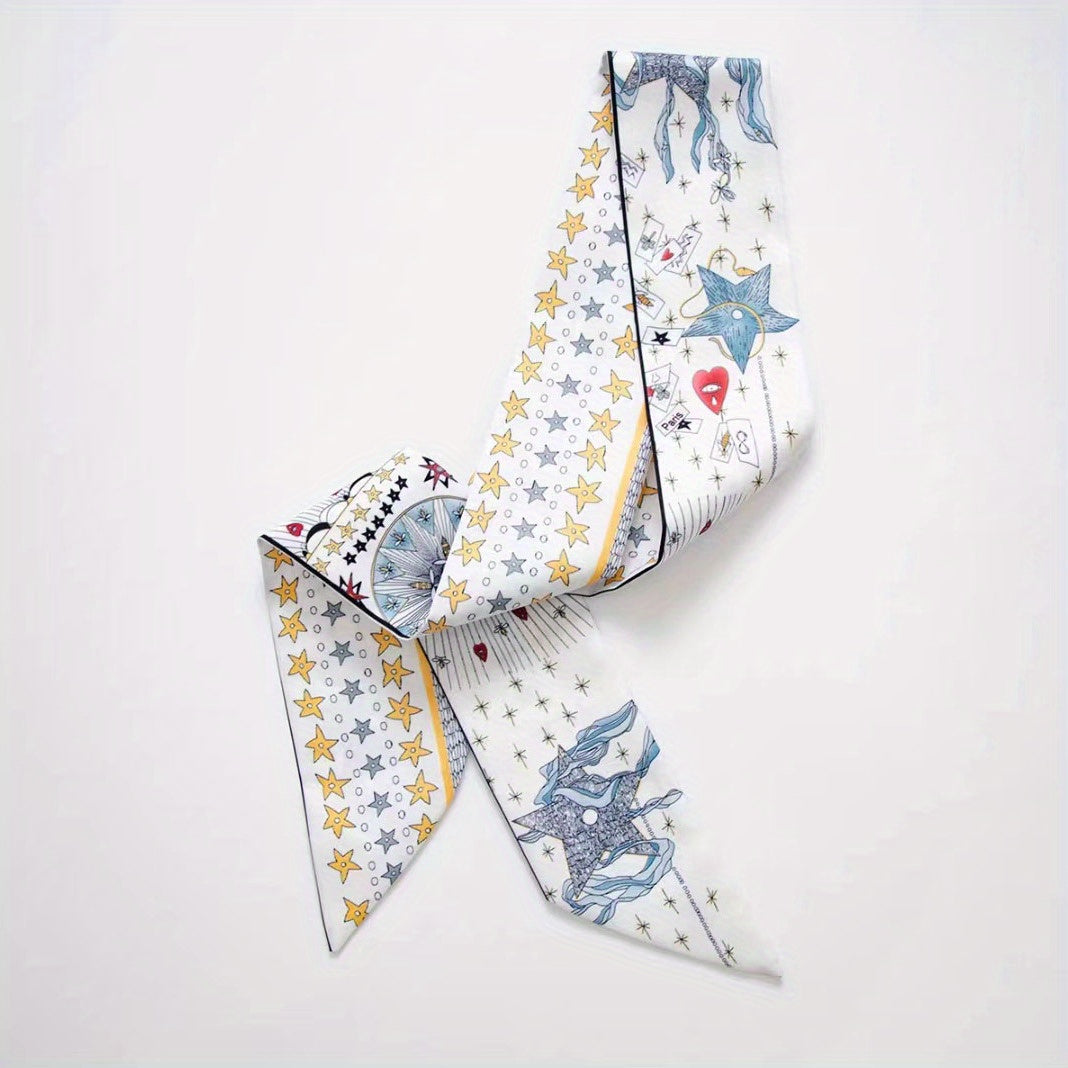 Tarot Double Layer Twill Scarf Silk Ribbon Neckerchief Bag