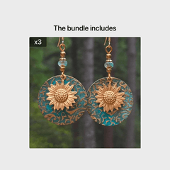 Boho Sunflower Earrings Vintage Drop Earrings Female Jewelry