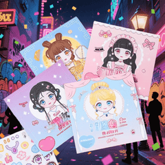 Interactive Doll Face Sticker Set Reusable Teenage Expression Perfect Birthday