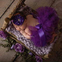 Newborn Purple Tutu Set Baby Girl Tutu Newborn Photo Props
