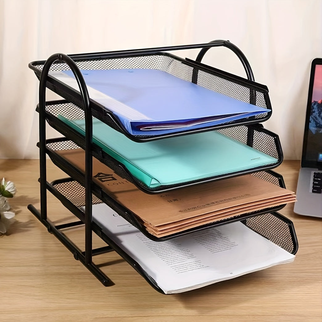 Metal Iron File Rack Desktop Office Storage File Rack