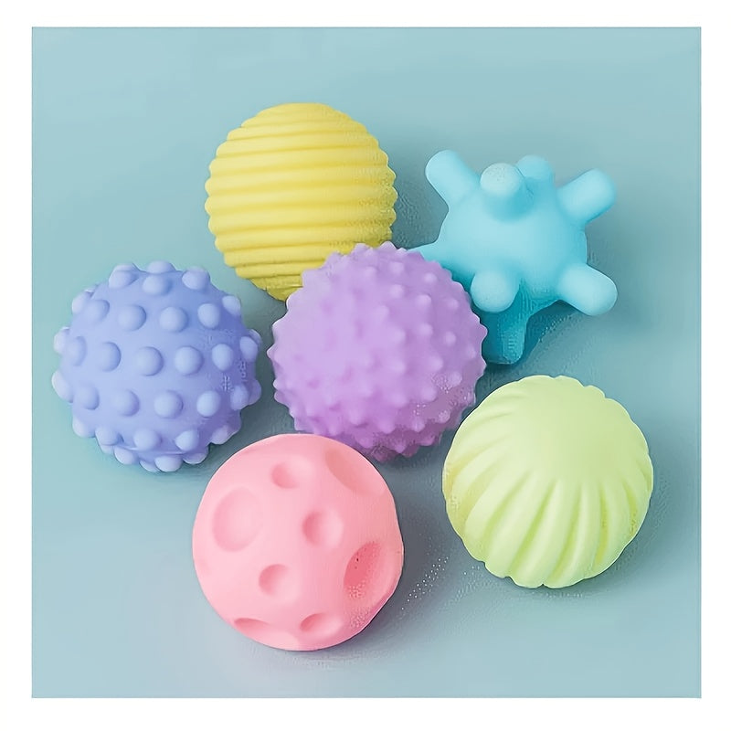 6pcs Baby Sensory Balls Soft Touch Massage Rattle Toys