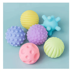6pcs Baby Sensory Balls Soft Touch Massage Rattle Toys
