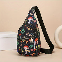 Floral Pattern Sling Backpack Chest Bag Oxford Cloth Crossbody Bag