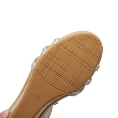 Floral Wedge Sandals Ankle Strap Round Toe Tribal Style Footwear