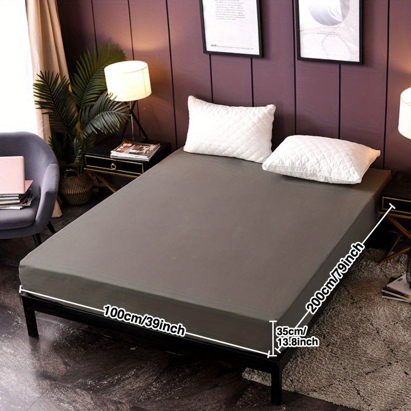 Waterproof Fitted Sheet Soft Comfortable Solid Bedding