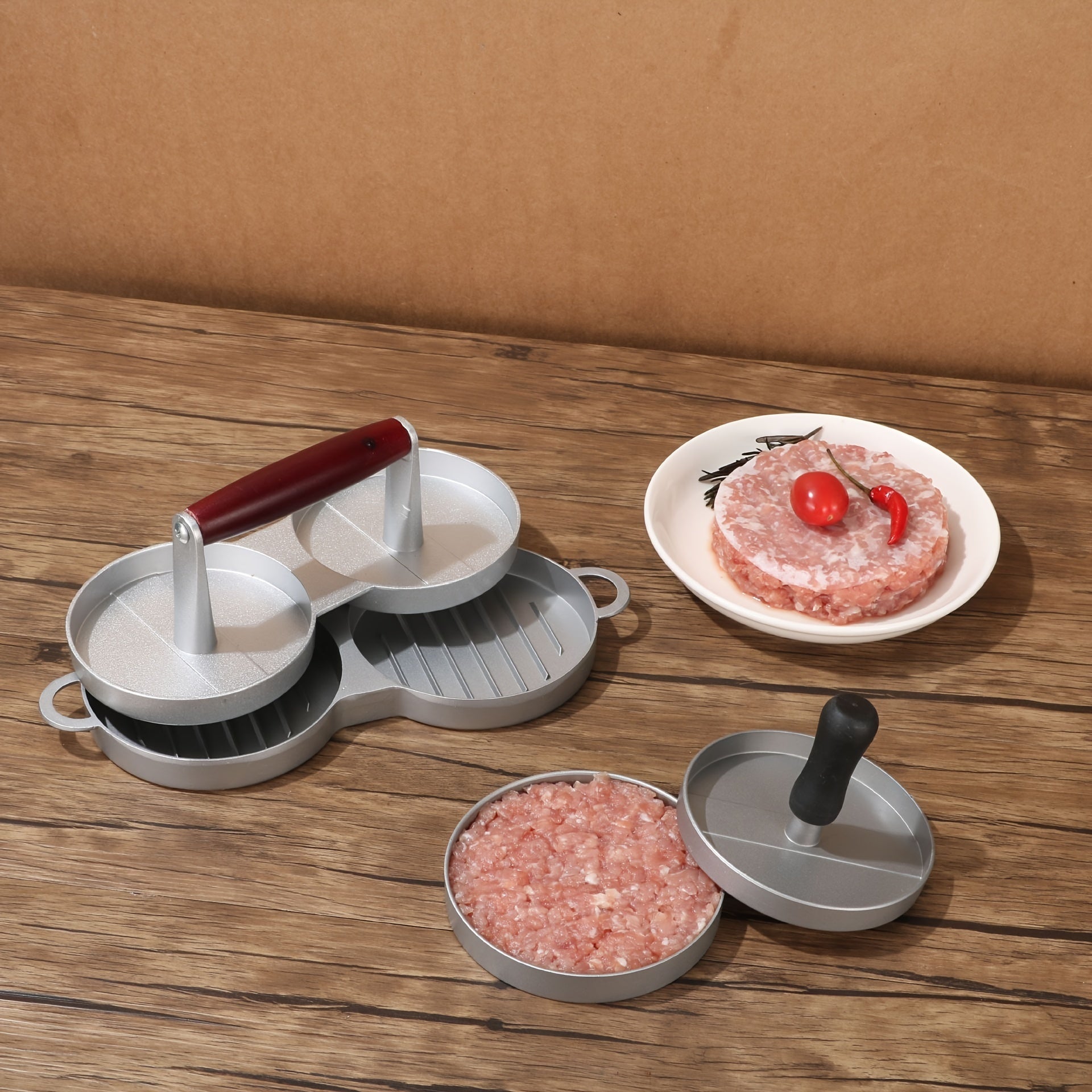 Burger Press Maker Hamburger Meat Maker Patty Mold Handle Non stick Press
