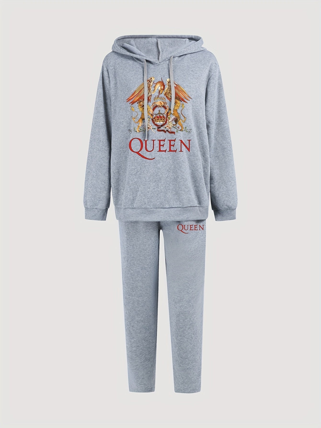 Women's Plus Printed Hoodie & Sweatpants Set