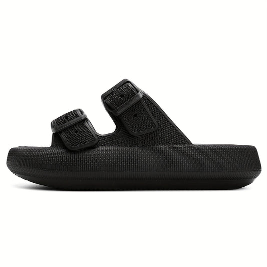 Men's Cozy Slippers with Double Hook & Loop Fasteners