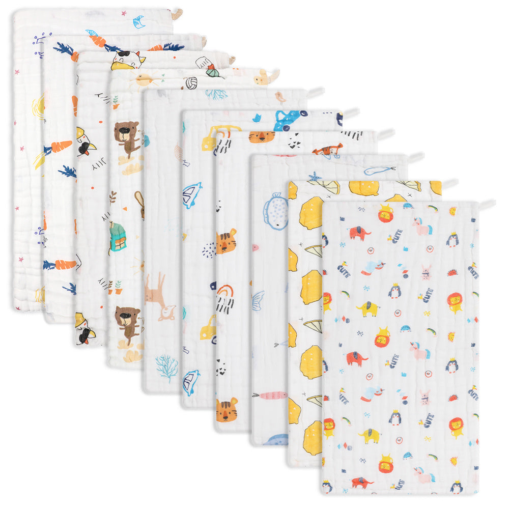 6/8/10pcs Muslin Burp Cloths for Boys and Girls - Large 50x25.4cm