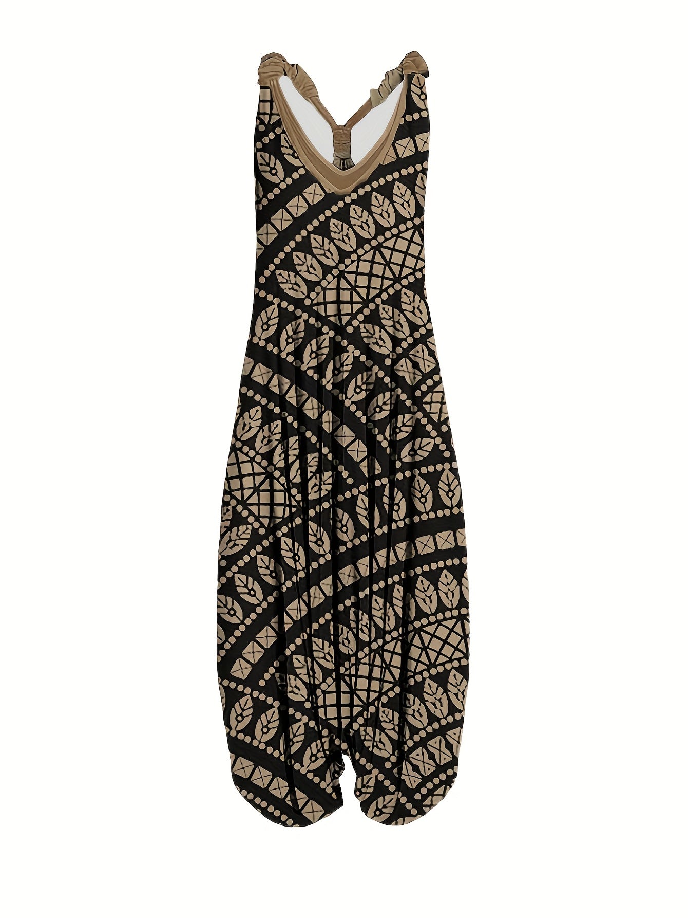 Floral Print Wide Leg Jumpsuit Sleeveless for Spring & Summer