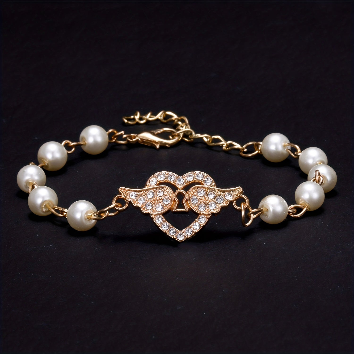 Y2K Faux Pearls Beaded Chain Bracelet for Women