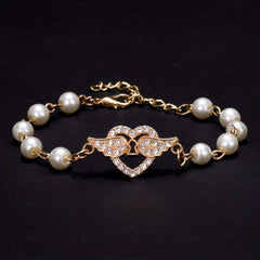 Y2K Faux Pearls Beaded Chain Bracelet for Women