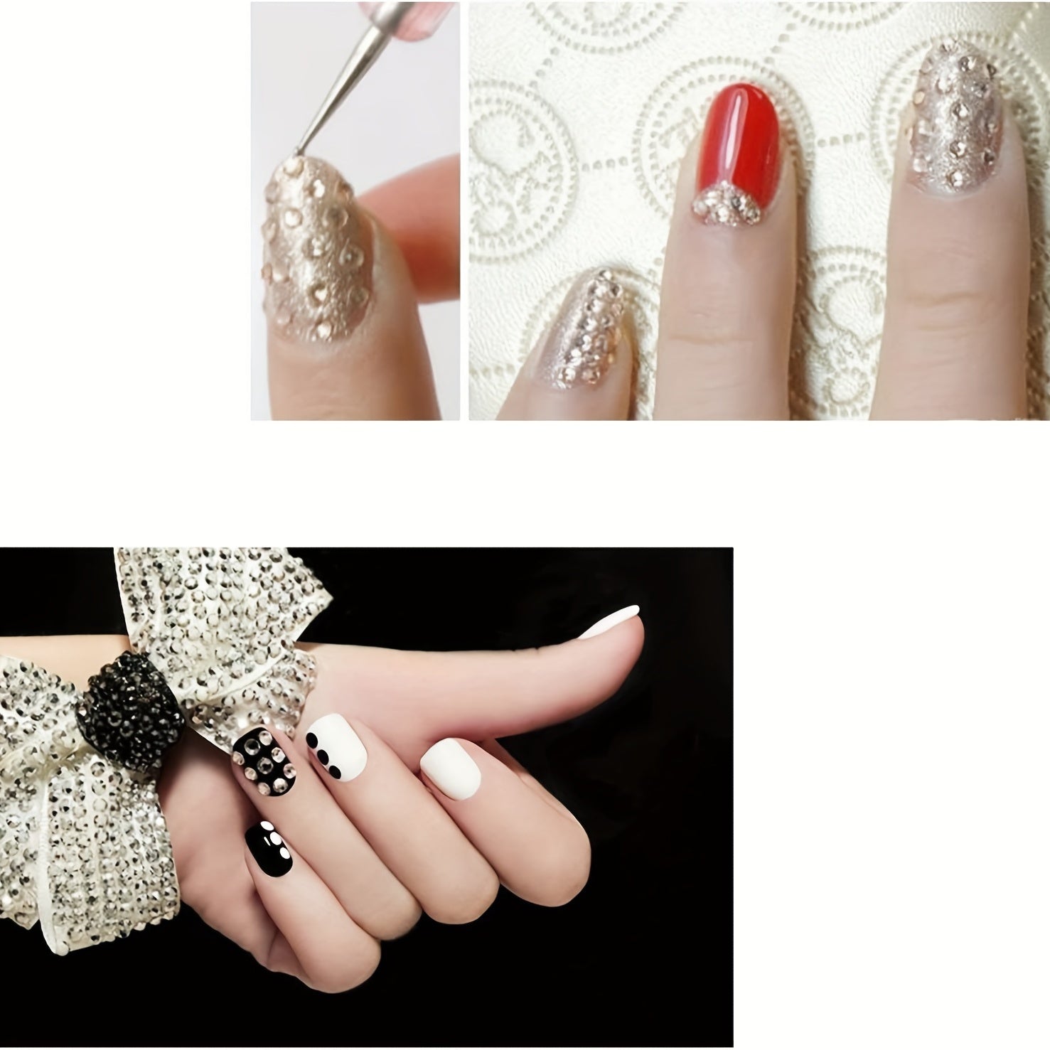 900pcs Rhinestone Stickers 15 Colors DIY Face Nail Makeup 3mm 4mm