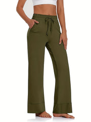  Retro Pants Women's Plus Elastic Drawstring High Rise Straight Leg