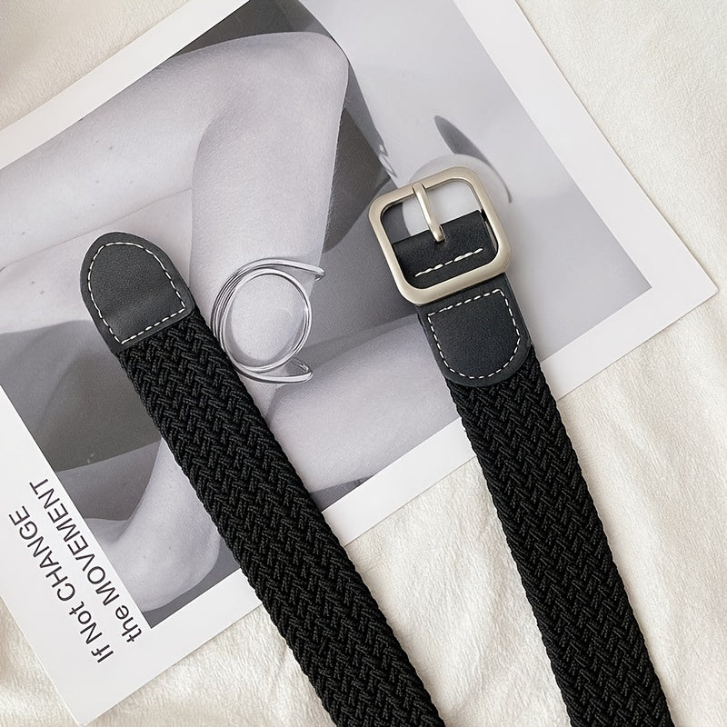 Canvas Elastic Belt Casual Woven Belt Men 4 Colors 2 Sizes